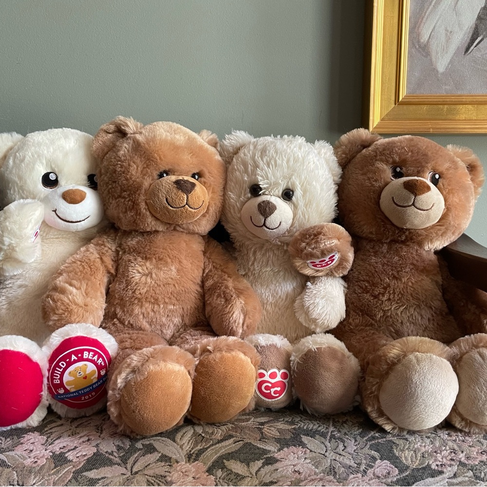 4 Build-A-Bear Brown and Cream Teddy Bear Set